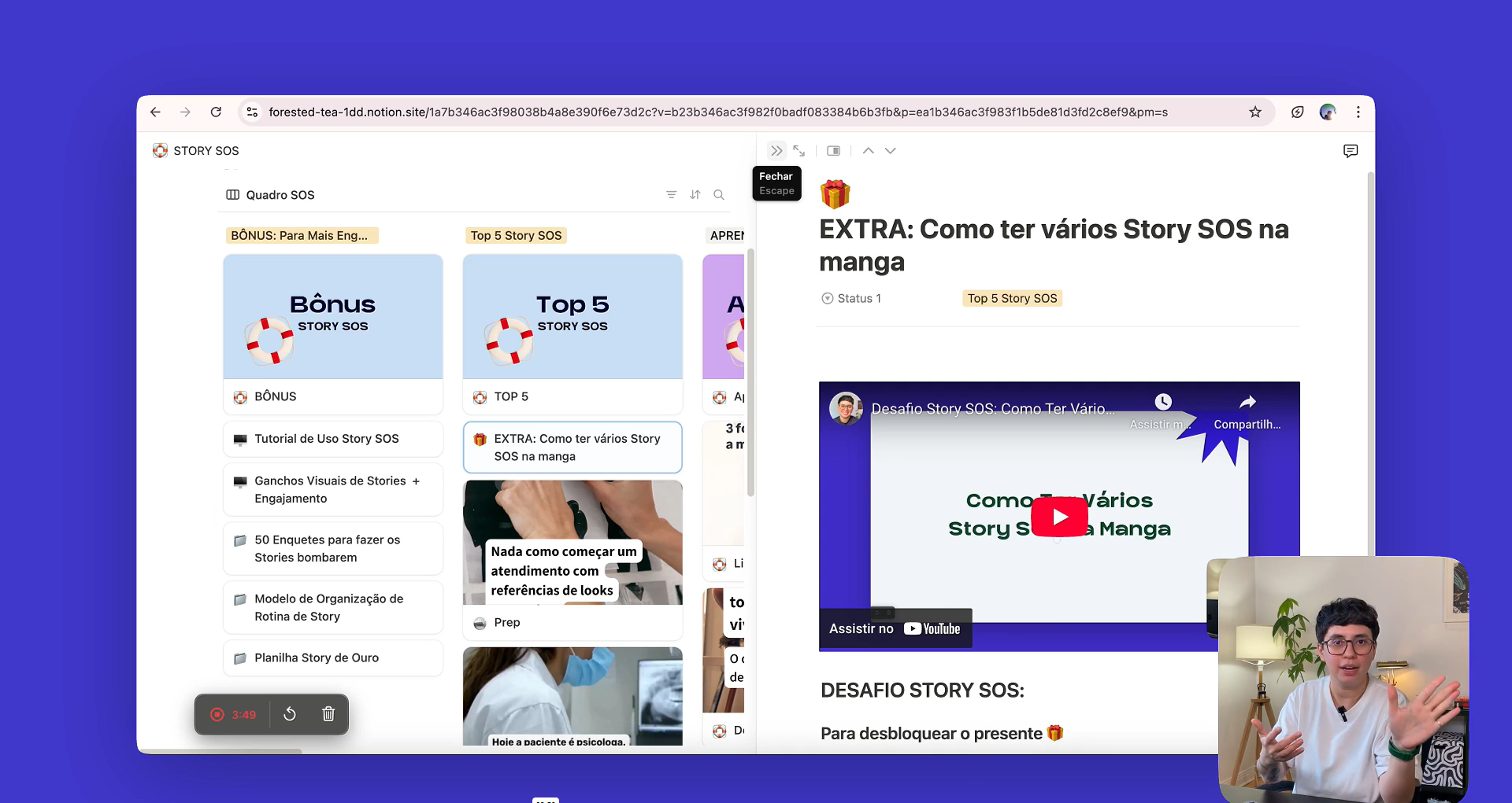 Passo a passo em vídeo